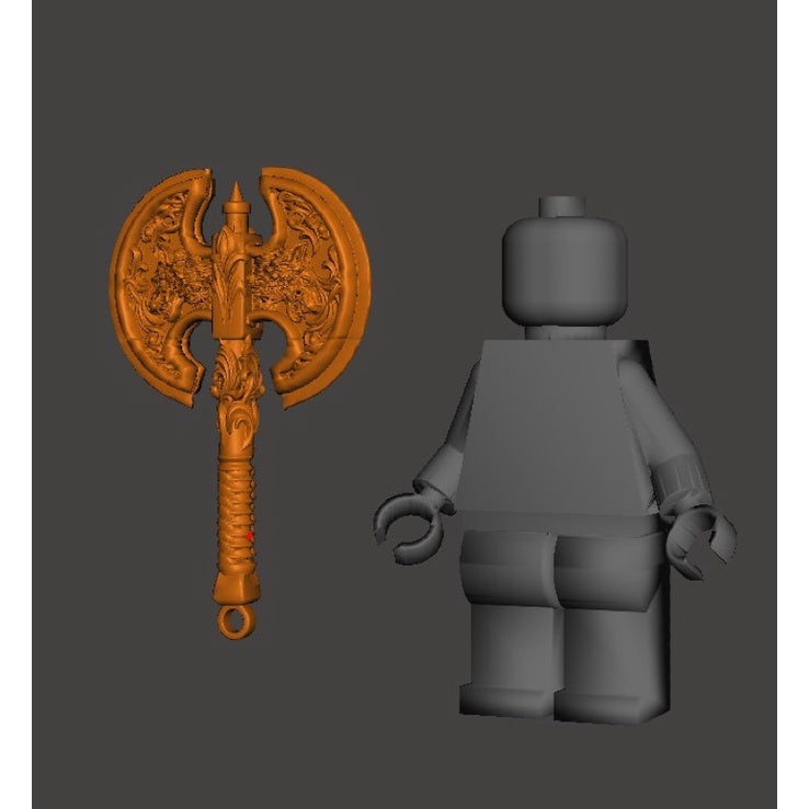 Medieval Battle Ax Custom Minifigure Accessories
